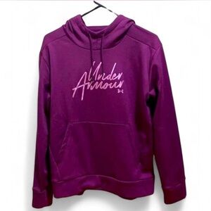 Under Armour Purple Pink Pullover Fleece Hoodie in Womens Size Small